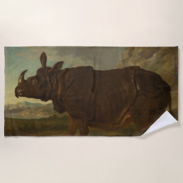 Rhinoceros (Rhino) (Wilde Dier) (door J.B. Oudry) Strandlaken