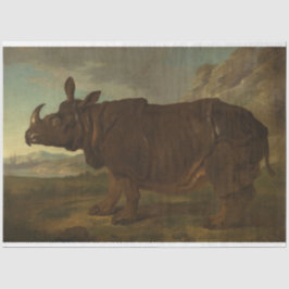 Rhinoceros (Rhino) (Wilde Dier) (door J.B. Oudry) Tissuepapier