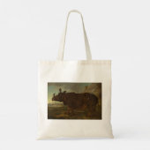 Rhinoceros (Rhino) (Wilde Dier) (door J.B. Oudry) Tote Bag (Achterkant)