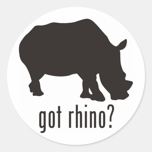 Rhinoceros Ronde Sticker (Voorkant)