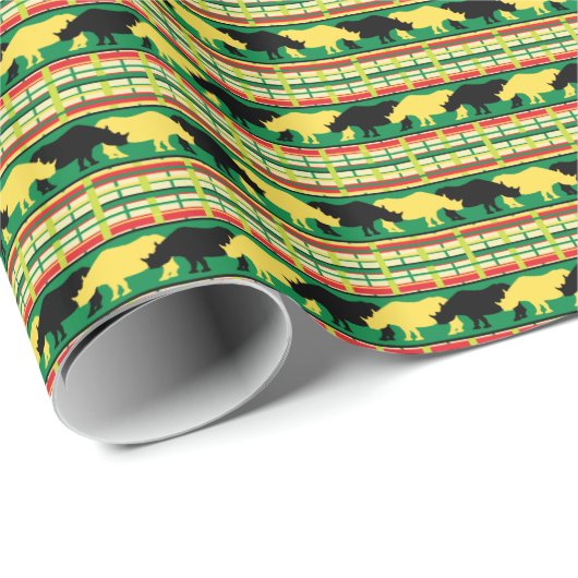 Rhinoceros Safari Weave Pattern Cadeaupapier (Rol Hoek)