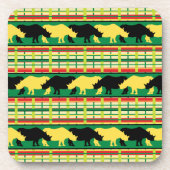Rhinoceros Safari Weave Pattern Drankjes Onderzetter (Voorkant)