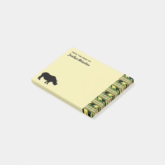 Rhinoceros Safari Weave Pattern Personalized Post-it® Notes (Schuin)
