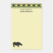 Rhinoceros Safari Weave Pattern Personalized Post-it® Notes (Voorkant)