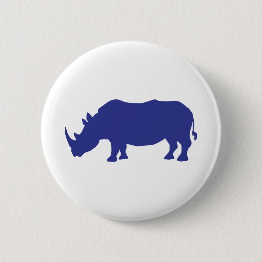 Rhinoceros Silhouette Ronde Button 5,7 Cm (Voorkant)