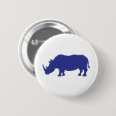Rhinoceros Silhouette Ronde Button 5,7 Cm (Voorkant /achterkant)