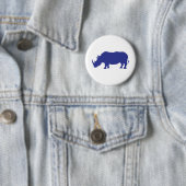 Rhinoceros Silhouette Ronde Button 5,7 Cm (In situ)