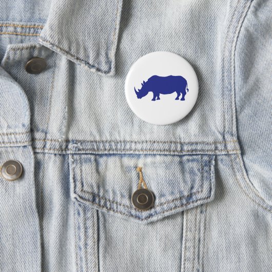 Rhinoceros Silhouette Ronde Button 5,7 Cm (In situ)
