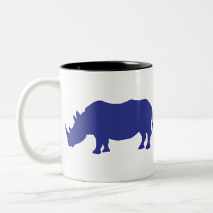 Rhinoceros Silhouette Tweekleurige Koffiemok