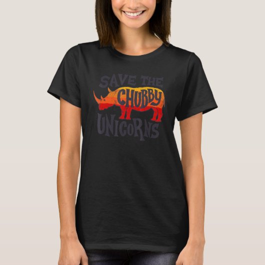 Rhinoceros Sparen de Chubby Unicorns Rhino Animal  T-shirt (Voorkant)
