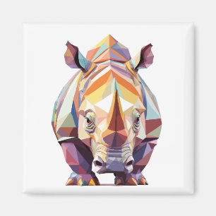 Rhinoceros speels Schattig leuk dier kleurrijk Magneet