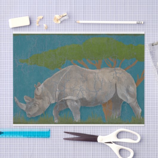 Rhinoceros  stijl tissuepapier (Craft)