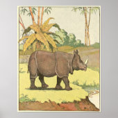 Rhinoceros Story Book geïllustreerd Poster (Voorkant)