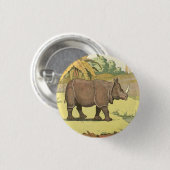 Rhinoceros Storybook Illustration Ronde Button 3,2 Cm (Voorkant /achterkant)