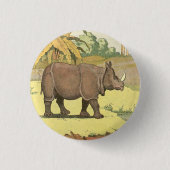 Rhinoceros Storybook Illustration Ronde Button 3,2 Cm (Voorkant)