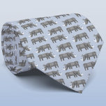 Rhinoceros Stropdas<br><div class="desc">Een leuk neushoornpatroon op een blauwe achtergrond, perfect voor dier- en natuurliefhebbers overal. Originele kunst van Nic Squirrell.</div>