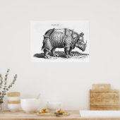 Rhinoceros uit 'Historia Animalium' Poster (Keuken)