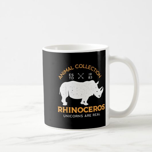 Rhinoceros Unicorns Are Real Funny Animal Koffiemok (Rechts)