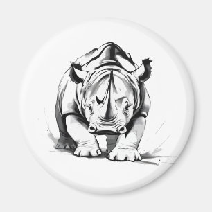 Rhinoceros Vector Grafische Kunst Portret Dier Wil Magneet