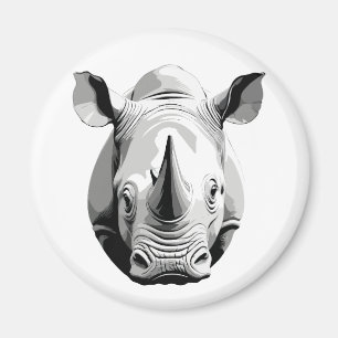 Rhinoceros Vector Grafische Kunst Portret Dier Wil Magneet