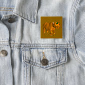 Rhinoceros Vierkante Button 5,1 Cm (In situ)