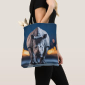 Rhinoceros wilde dieren op straat uit tote bag (Dichtbij)