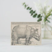 Rhinoceros Woodcut by Albrecht Durer Briefkaart (Staand voorkant)