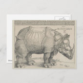 Rhinoceros Woodcut by Albrecht Durer Briefkaart (Voorkant / Achterkant)