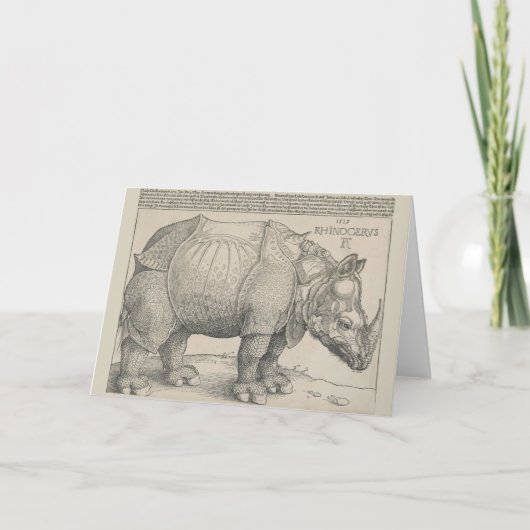 Rhinoceros Woodcut by Albrecht Durer Kaart (Voorkant)