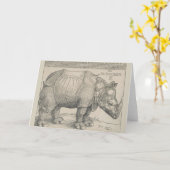 Rhinoceros Woodcut by Albrecht Durer Kaart (Gele Bloem)