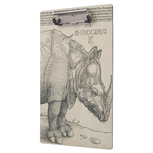 Rhinoceros Woodcut by Albrecht Durer Klembord (Links)