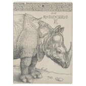 Rhinoceros Woodcut by Albrecht Durer Klembord (Achterkant)