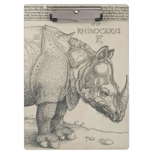 Rhinoceros Woodcut by Albrecht Durer Klembord