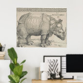 Rhinoceros Woodcut by Albrecht Durer Poster (Thuiskantoor)