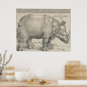 Rhinoceros Woodcut by Albrecht Durer Poster (Keuken)