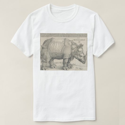Rhinoceros Woodcut by Albrecht Durer T-shirt (Design voorkant)