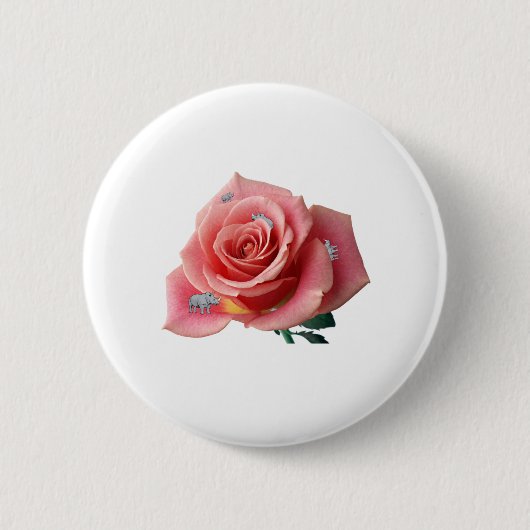 Rhinocerose Ronde Button 5,7 Cm (Voorkant)