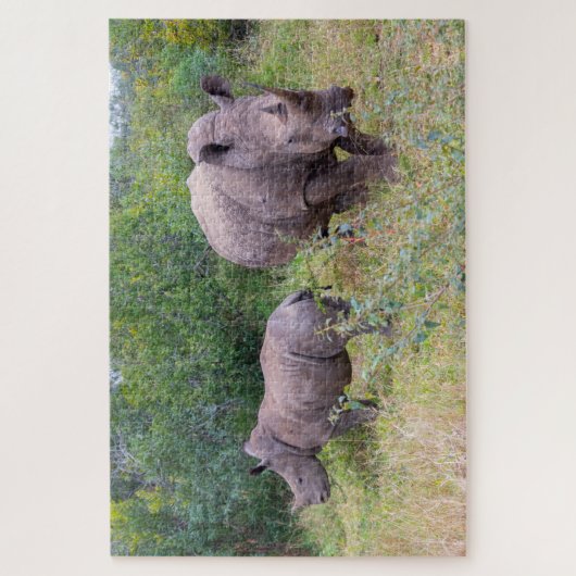 Rhinoceroses fotopuzzel legpuzzel (Verticaal)