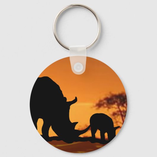 rhinofamilie sleutelhanger (Voorkant)