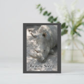 Rhinofoto met "Beauty Sleep"-tekst Briefkaart (Staand voorkant)