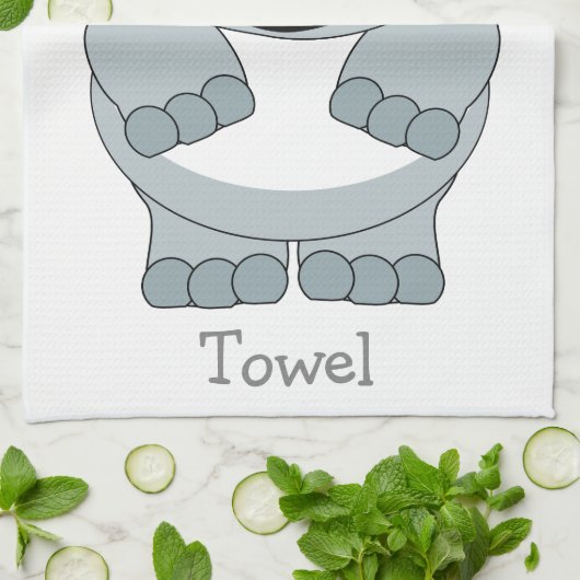 Rhinoontwerp Theedoek (Gevouwen)