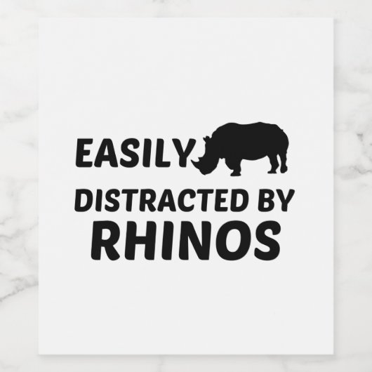 RHINOS EASILY DISTRACTED WIJN ETIKET (Enkel label)