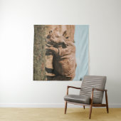RHINO'S IN AFRIKA GRAZING WANDKLEED (In Situ (horizontaal))