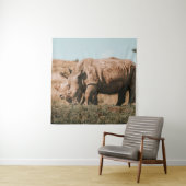 RHINO'S IN AFRIKA GRAZING WANDKLEED (In situ)