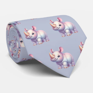 Rhinos Rhinoceros Modern Kawaii Schattigee baby's Stropdas