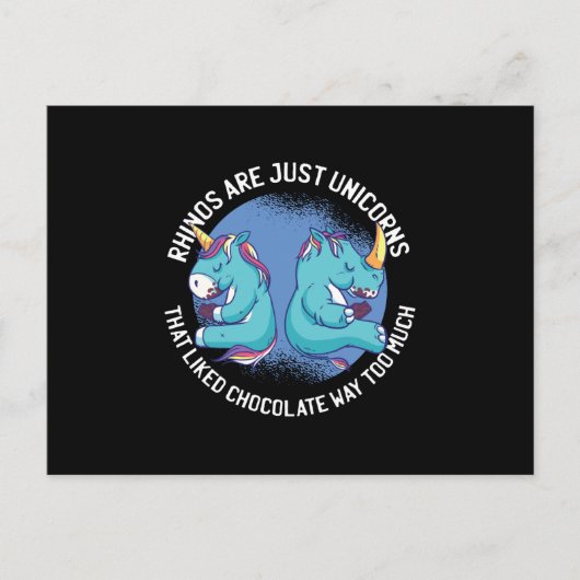 Rhinos zijn maar eenhoorns briefkaart (Voorkant)