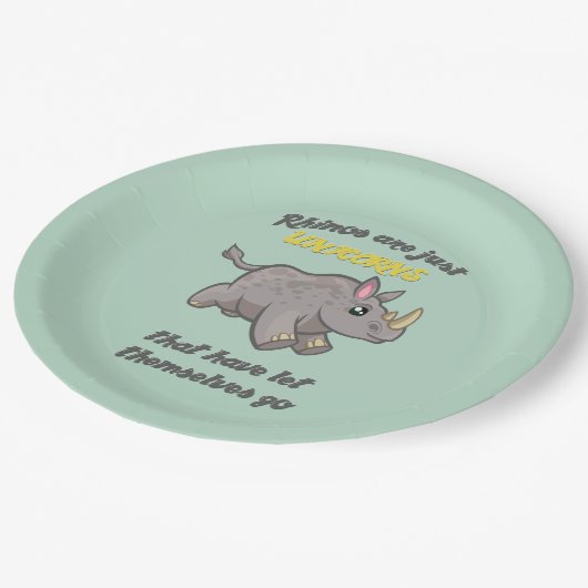 Rhinos zijn Unicorns Papieren Bordje (Gekanteld)