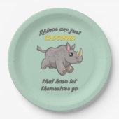 Rhinos zijn Unicorns Papieren Bordje (Voorkant)