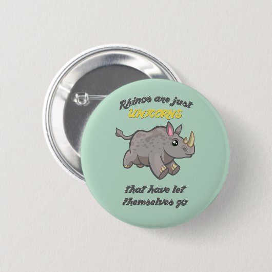 Rhinos zijn Unicorns Ronde Button 5,7 Cm (Voorkant /achterkant)