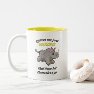 Rhinos zijn Unicorns Tweekleurige Koffiemok